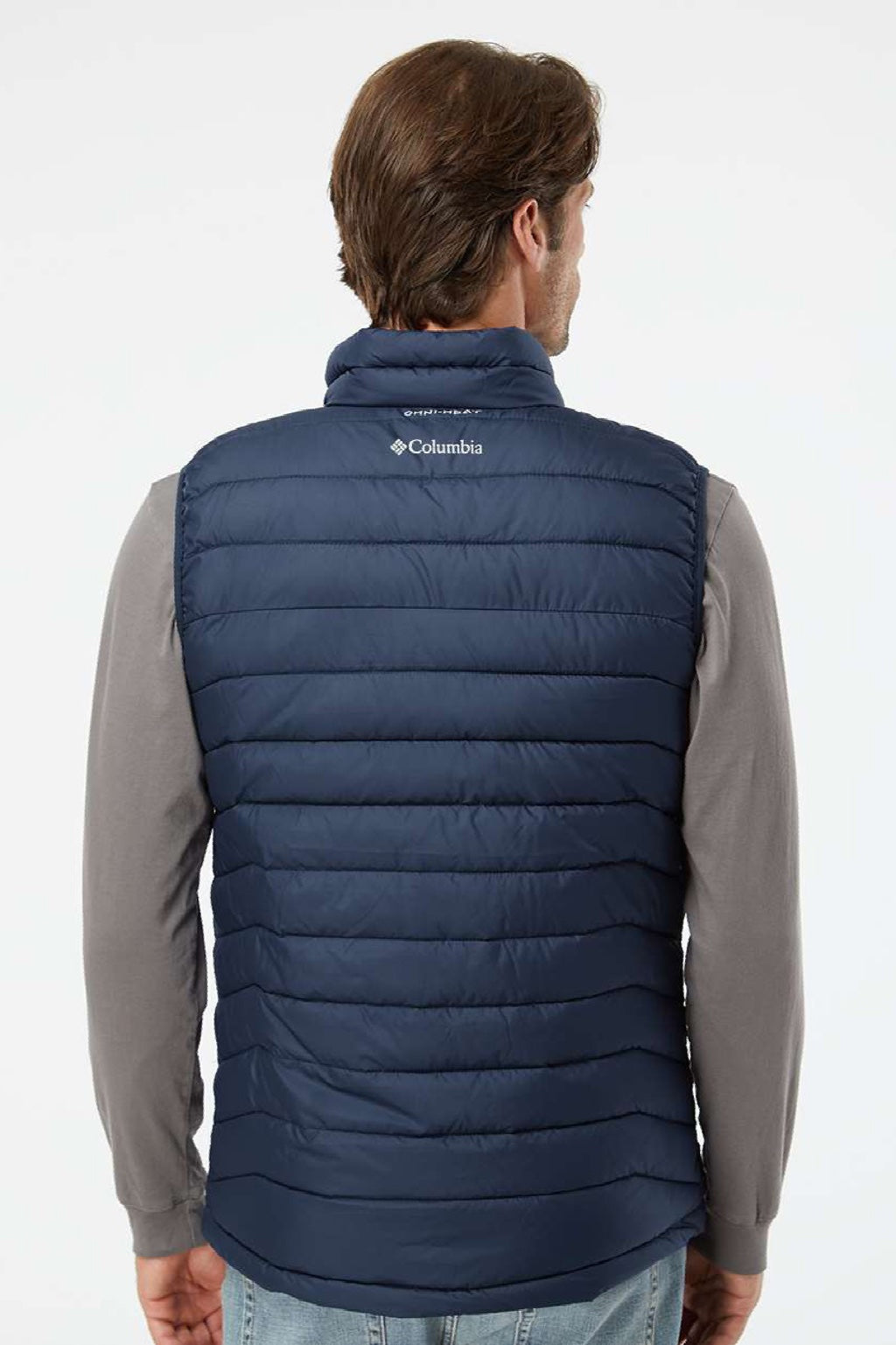 Columbia 212491 Mens Powder Lite II Full Zip Vest Collegiate Navy Blue Model Back