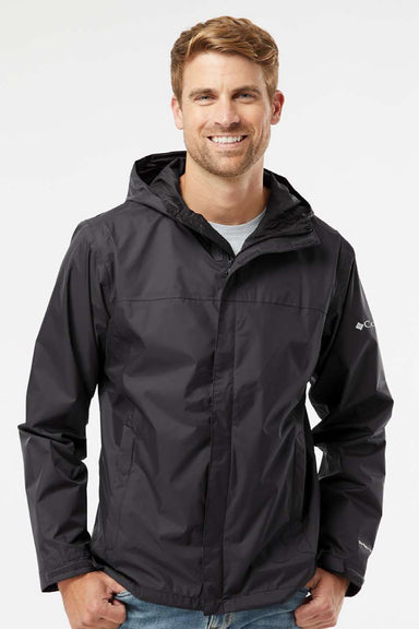 Columbia 212480 Mens Watertight II Full Zip Hooded Jacket Black Model Front