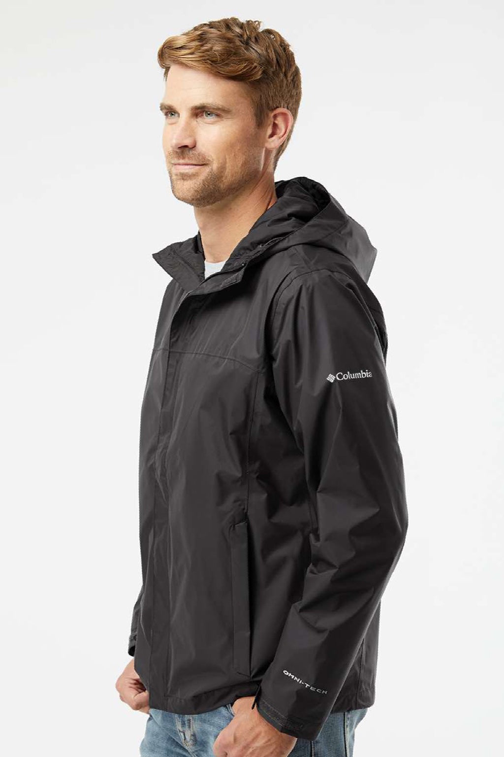 Columbia 212480 Mens Watertight II Full Zip Hooded Jacket Black Model Side