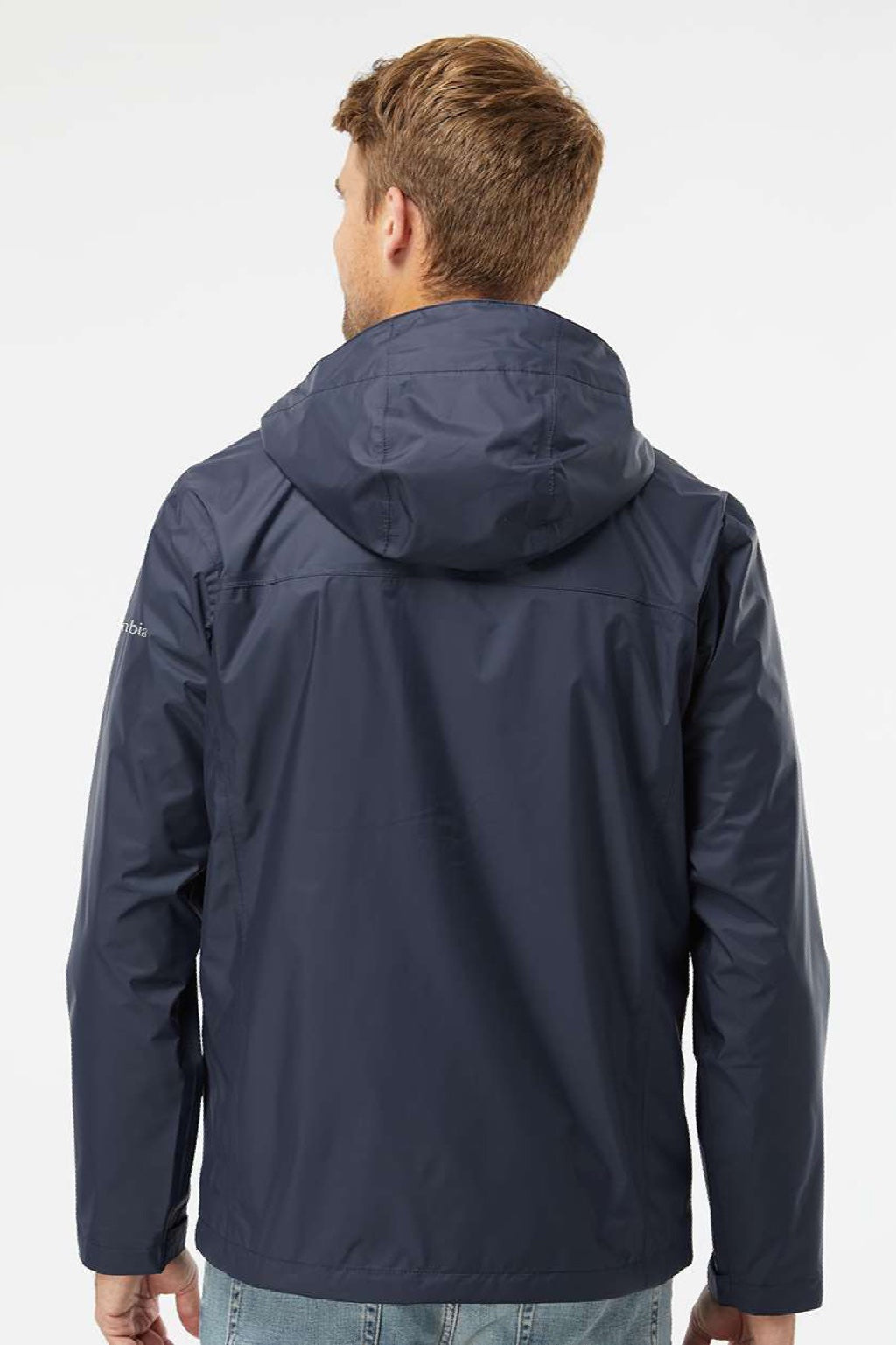 Columbia 212480 Mens Watertight II Full Zip Hooded Jacket Collegiate Navy Blue Model Back