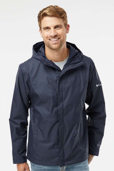 Columbia 212480 Mens Watertight II Full Zip Hooded Jacket Collegiate Navy Blue Model Front