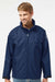 Columbia 212476 Mens Glennaker Lake II Full Zip Rain Jacket Collegiate Navy Blue Model Front