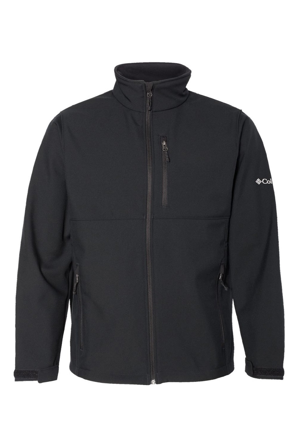 Columbia 212483 Mens Ascender Soft Shell Full Zip Jacket Black Flat Front