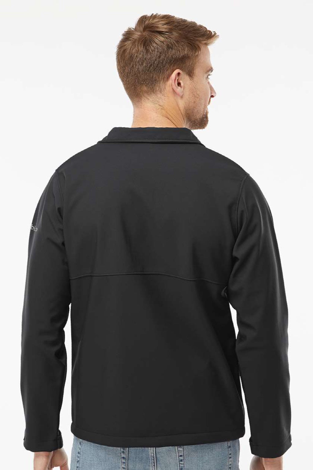 Columbia 212483 Mens Ascender Soft Shell Full Zip Jacket Black Model Back