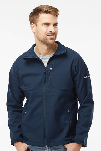 Columbia 212483 Mens Ascender Soft Shell Full Zip Jacket Collegiate Navy Blue Model Front
