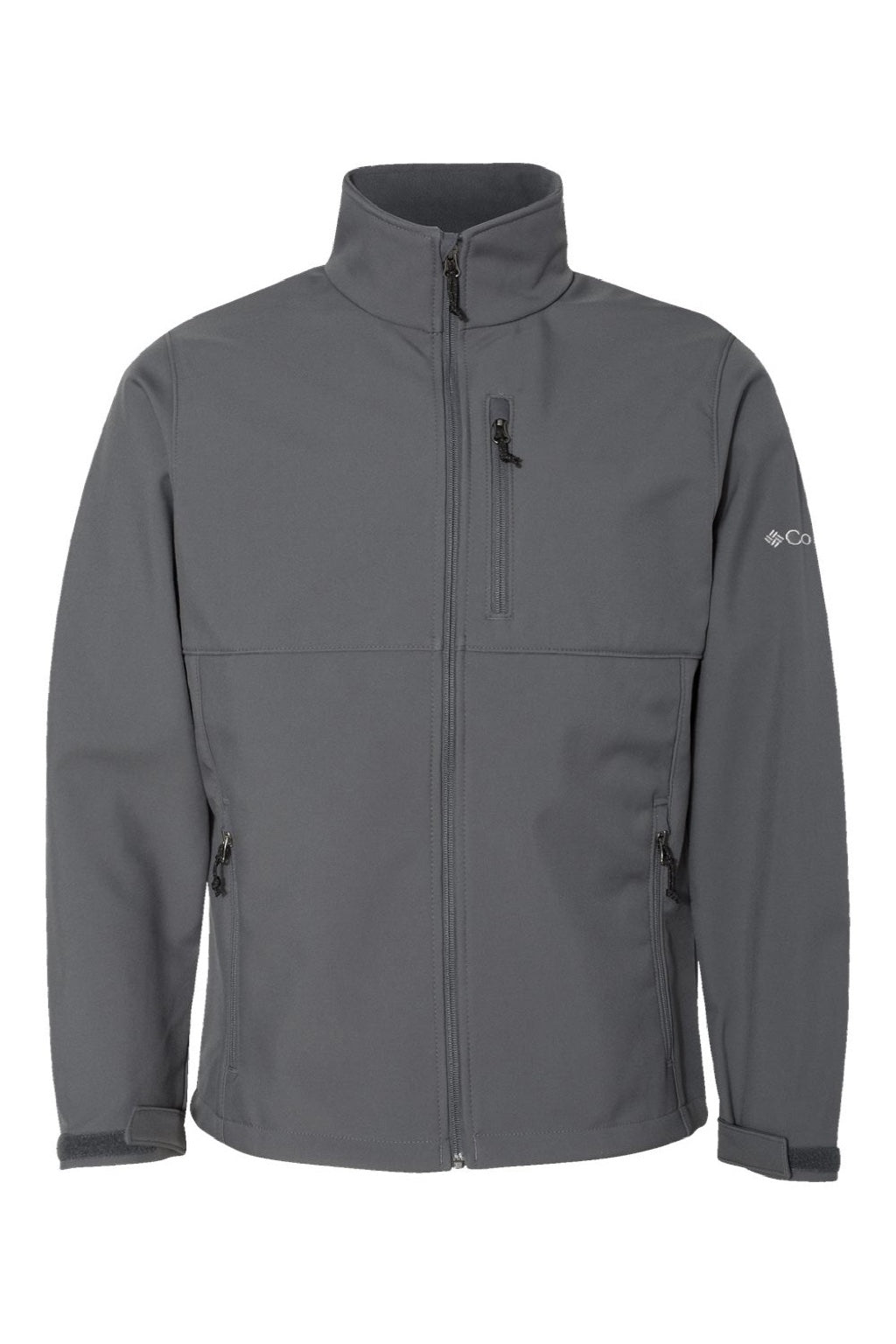 Columbia 212483 Mens Ascender Soft Shell Full Zip Jacket Graphite Grey Flat Front
