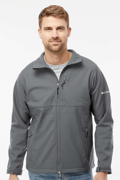 Columbia 212483 Mens Ascender Soft Shell Full Zip Jacket Graphite Grey Model Front