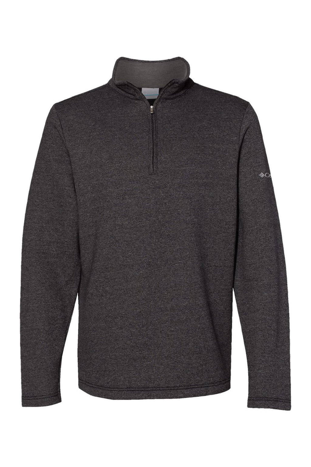 Columbia 212487 Mens Great Hart Mountain III 1/4 Zip Sweatshirt Heather Black Flat Front