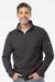 Columbia 212487 Mens Great Hart Mountain III 1/4 Zip Sweatshirt Heather Black Model Front