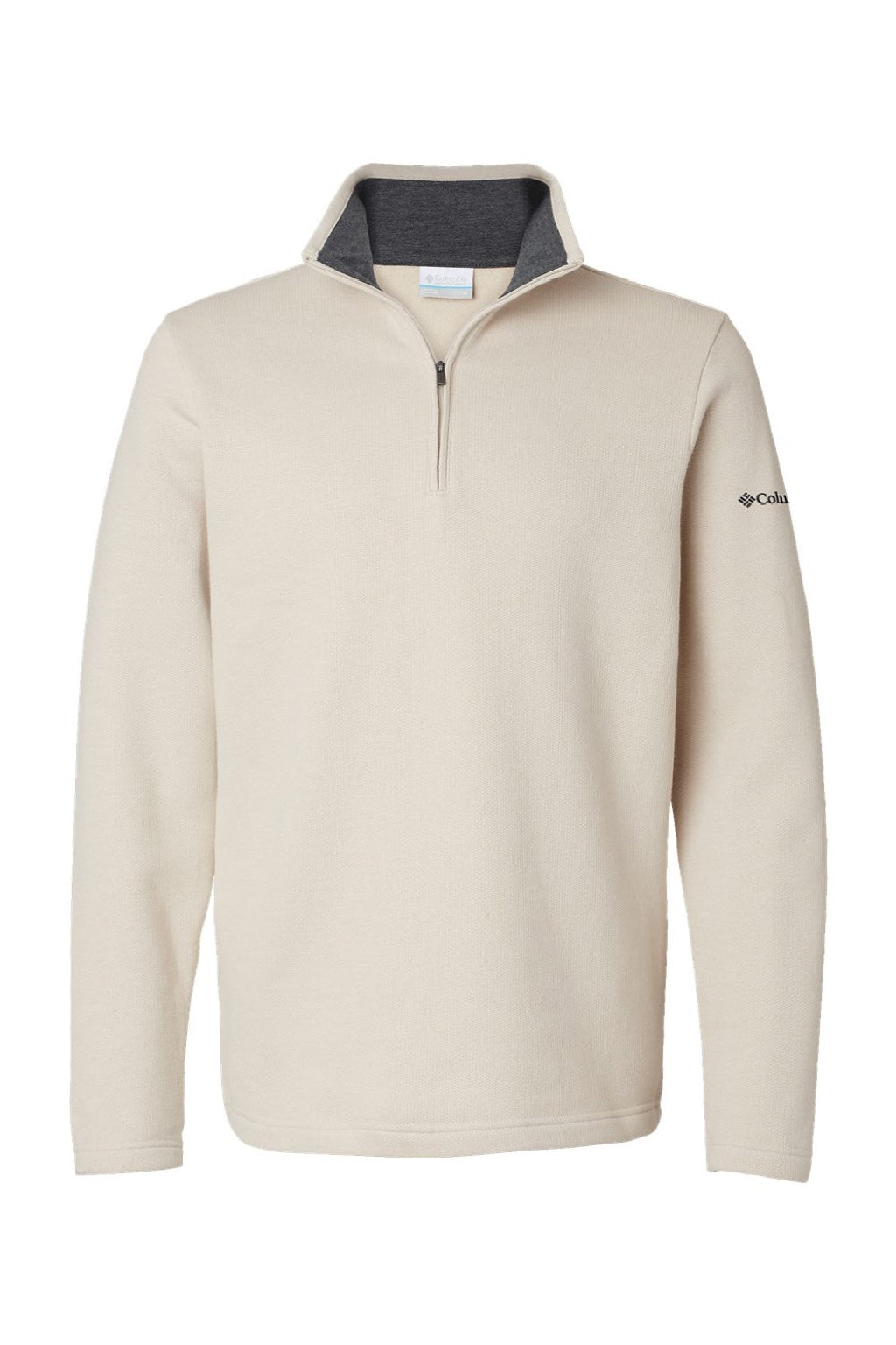 Columbia 212487 Mens Great Hart Mountain III 1/4 Zip Sweatshirt Heather Dark Stone Flat Front