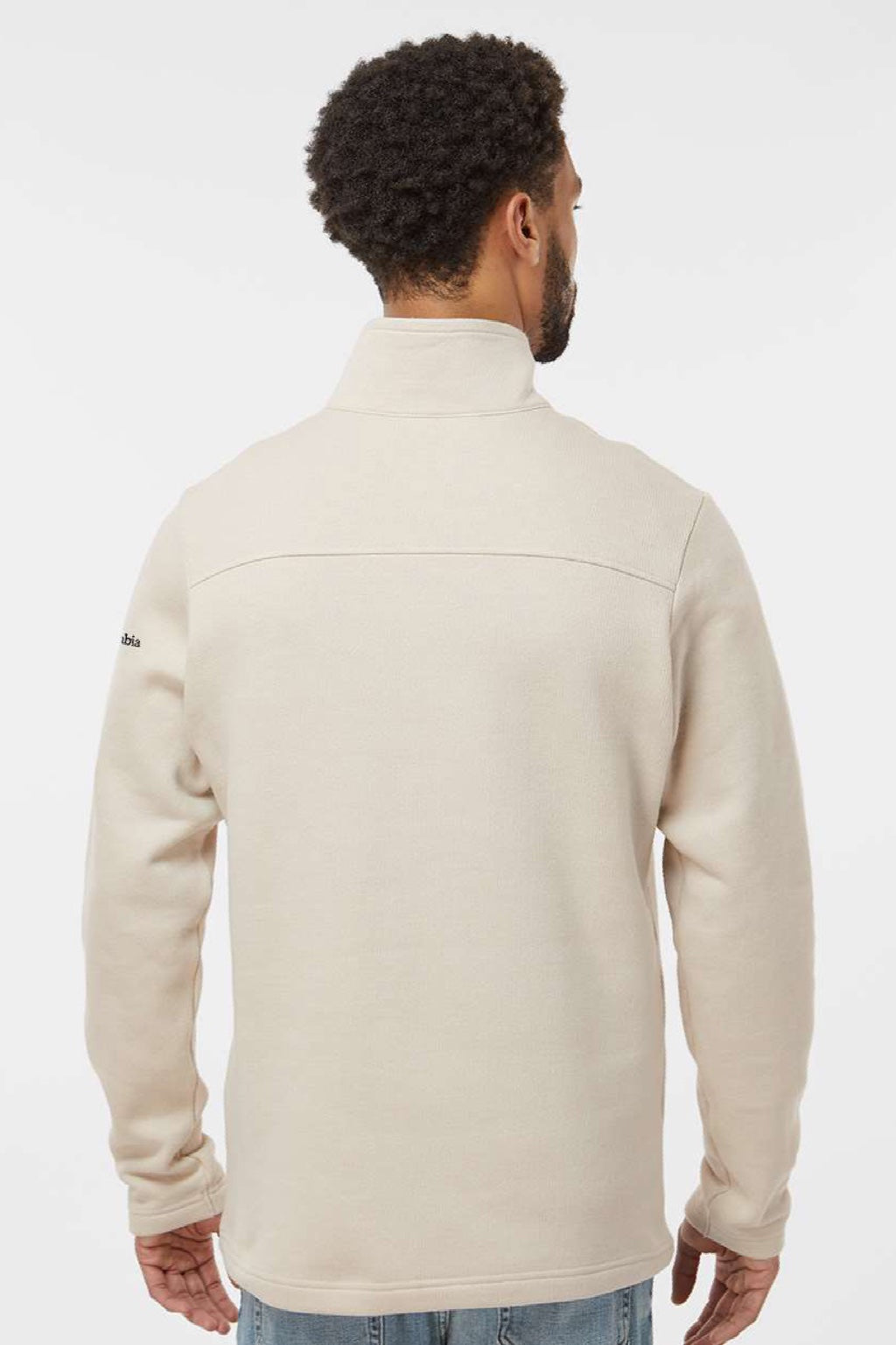 Columbia 212487 Mens Great Hart Mountain III 1/4 Zip Sweatshirt Heather Dark Stone Model Back