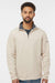 Columbia 212487 Mens Great Hart Mountain III 1/4 Zip Sweatshirt Heather Dark Stone Model Front