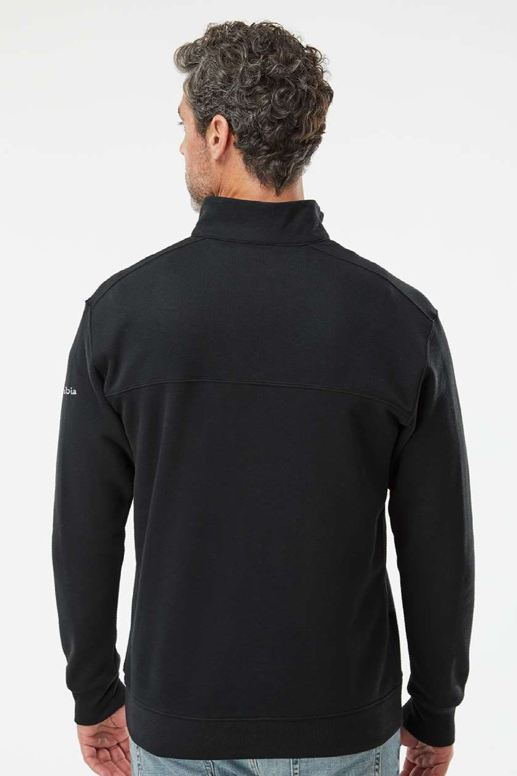 Columbia 212475 Mens Hart Mountain II 1/4 Zip Sweatshirt Black Model Back