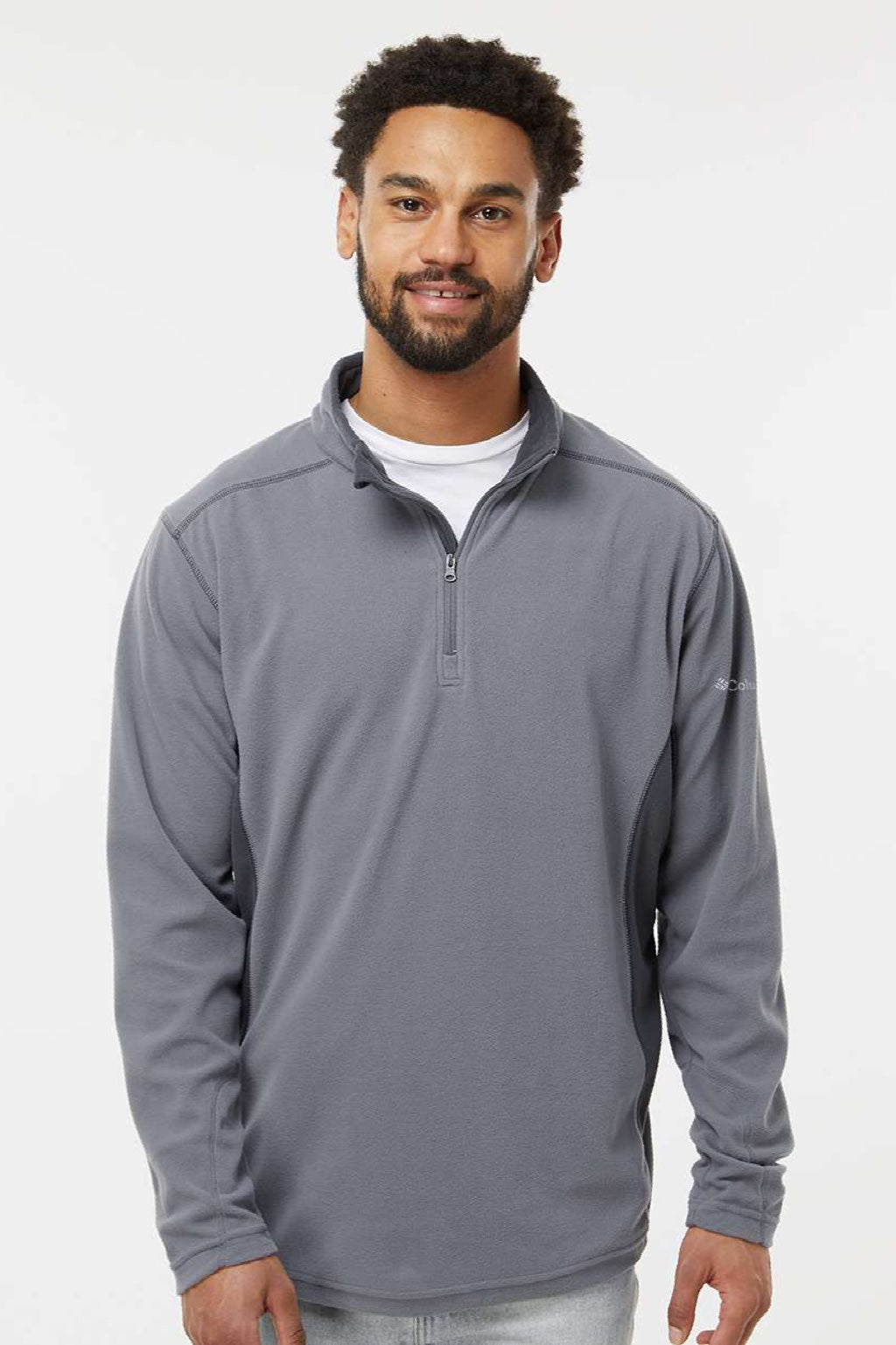 Columbia 212469 Mens Klamath Range II 1/4 Zip Sweatshirt City Grey Model Front