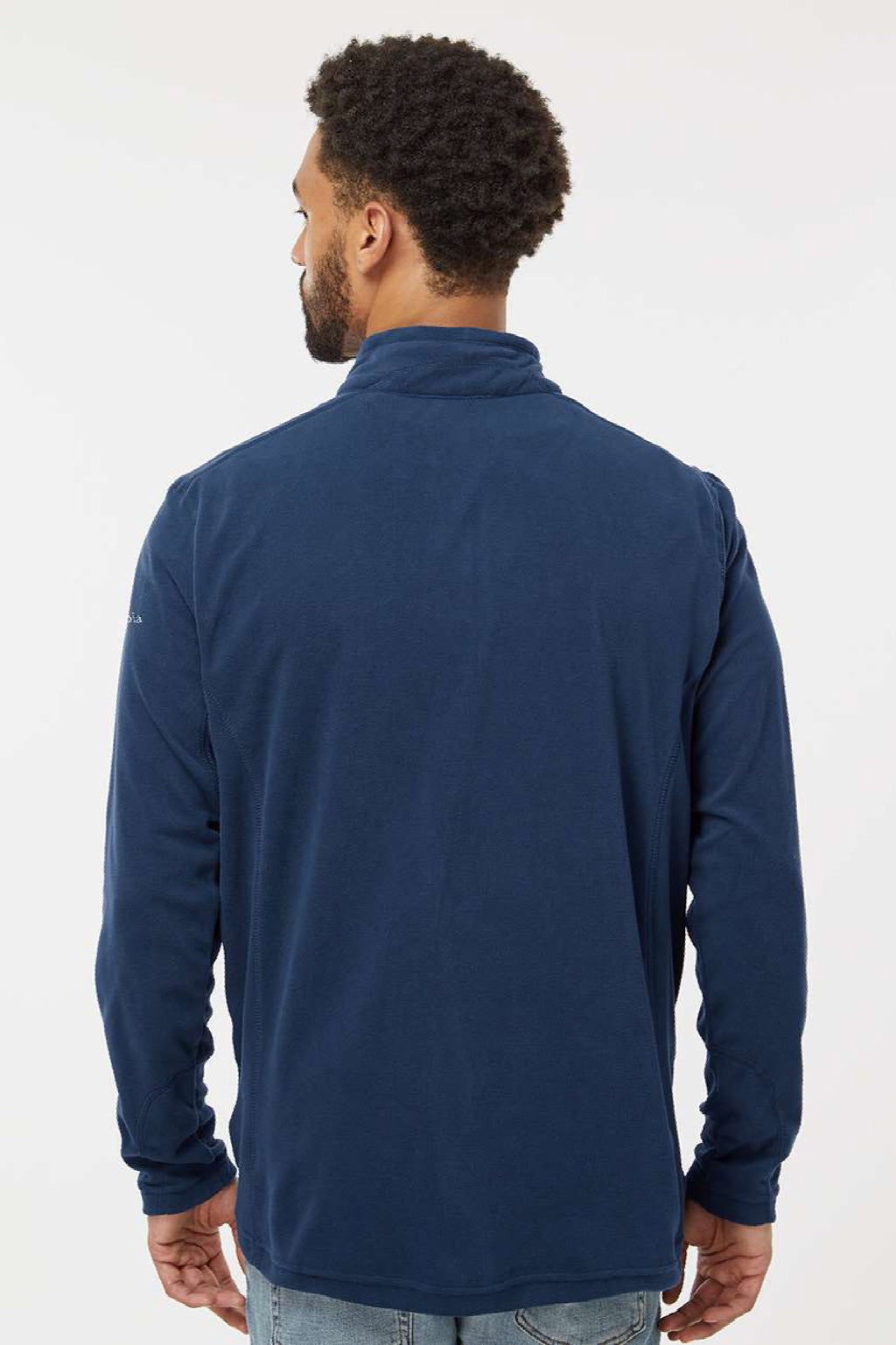 Columbia 212469 Mens Klamath Range II 1/4 Zip Sweatshirt Collegiate Navy Blue Model Back