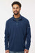 Columbia 212469 Mens Klamath Range II 1/4 Zip Sweatshirt Collegiate Navy Blue Model Front