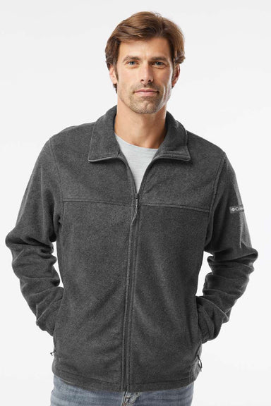 Columbia 212478 Mens Steens Mountain 2.0 Full Zip Jacket Heather Charcoal Grey Model Front