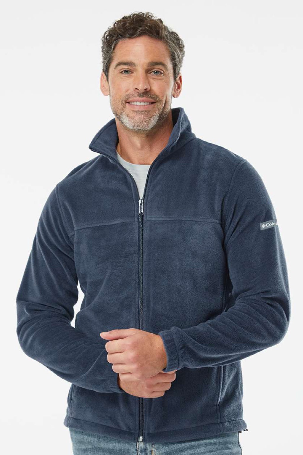 Columbia 212478 Mens Steens Mountain 2.0 Full Zip Jacket Collegiate Navy Blue Model Front