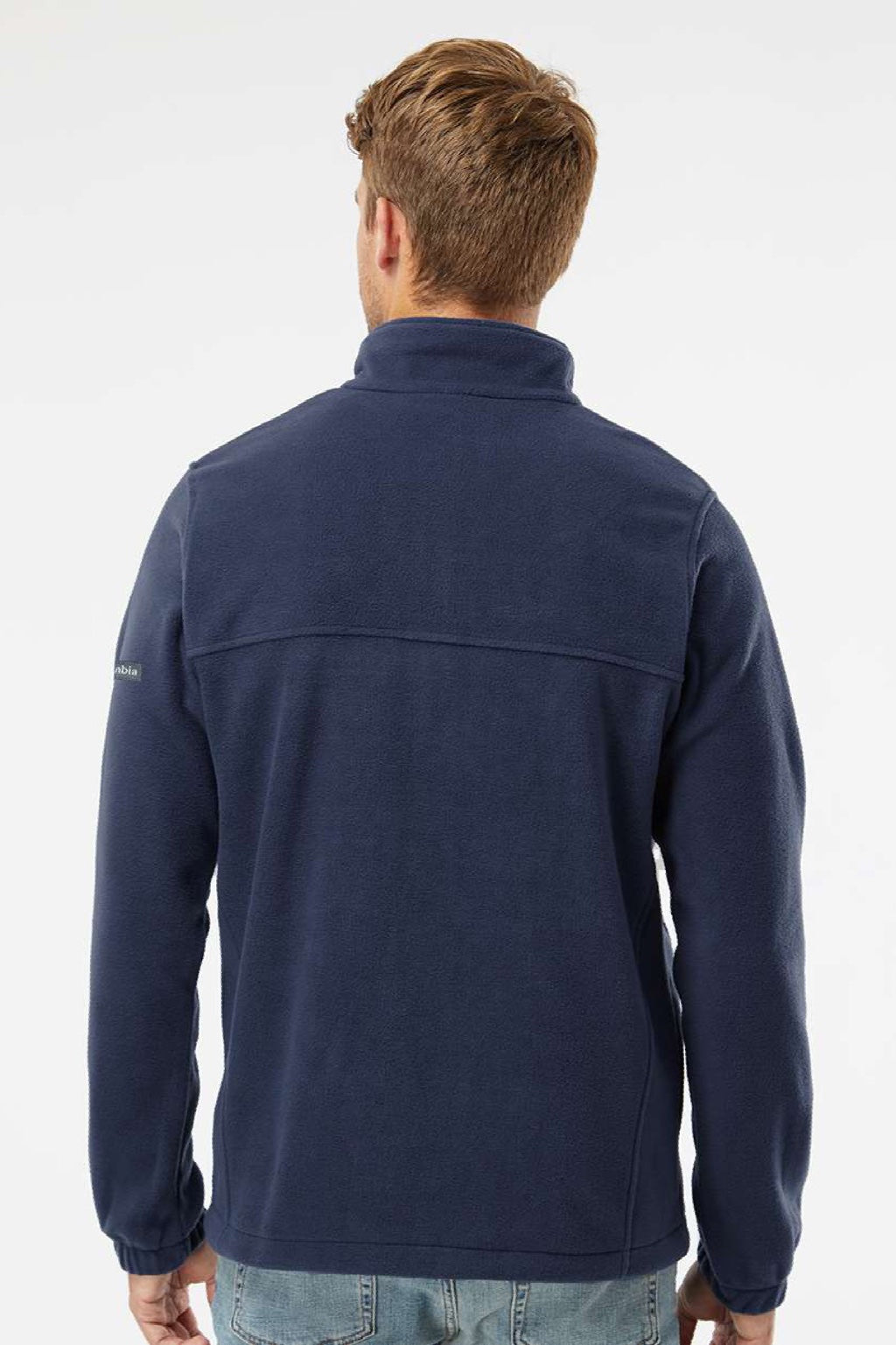 Columbia 212486 Mens Steens Mountain 1/4 Zip Sweatshirt Collegiate Navy Blue Model Back