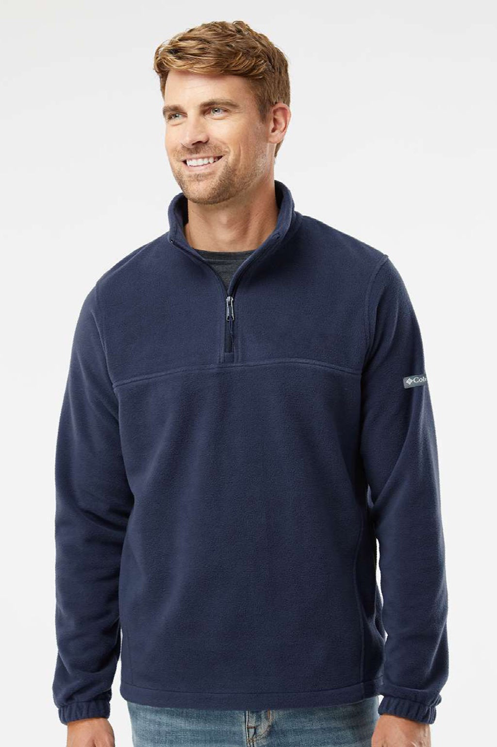 Columbia 212486 Mens Steens Mountain 1/4 Zip Sweatshirt Collegiate Navy Blue Model Front