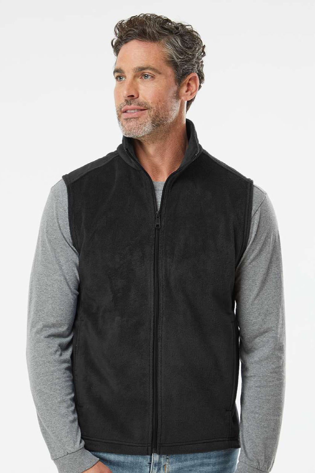 Columbia 212488 Mens Steens Mountain Full Zip Vest Black Model Front