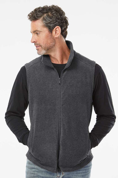 Columbia 212488 Mens Steens Mountain Full Zip Vest Heather Charcoal Grey Model Front