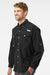 Columbia 212463 Mens PFG Bahama II Long Sleeve Button Down Shirt w/ Double Pockets Black Model Side
