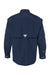 Columbia 212463 Mens PFG Bahama II Long Sleeve Button Down Shirt w/ Double Pockets Collegiate Navy Blue Flat Back