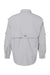 Columbia 212463 Mens PFG Bahama II Long Sleeve Button Down Shirt w/ Double Pockets Cool Grey Flat Back