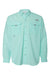 Columbia 212463 Mens PFG Bahama II Long Sleeve Button Down Shirt w/ Double Pockets Gulf Stream Green Flat Front