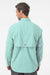 Columbia 212463 Mens PFG Bahama II Long Sleeve Button Down Shirt w/ Double Pockets Gulf Stream Green Model Back