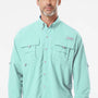 Columbia Mens PFG Bahama II UPF 50+ Long Sleeve Button Down Shirt w/ Double Pockets - Gulf Stream Green - Coming Soon