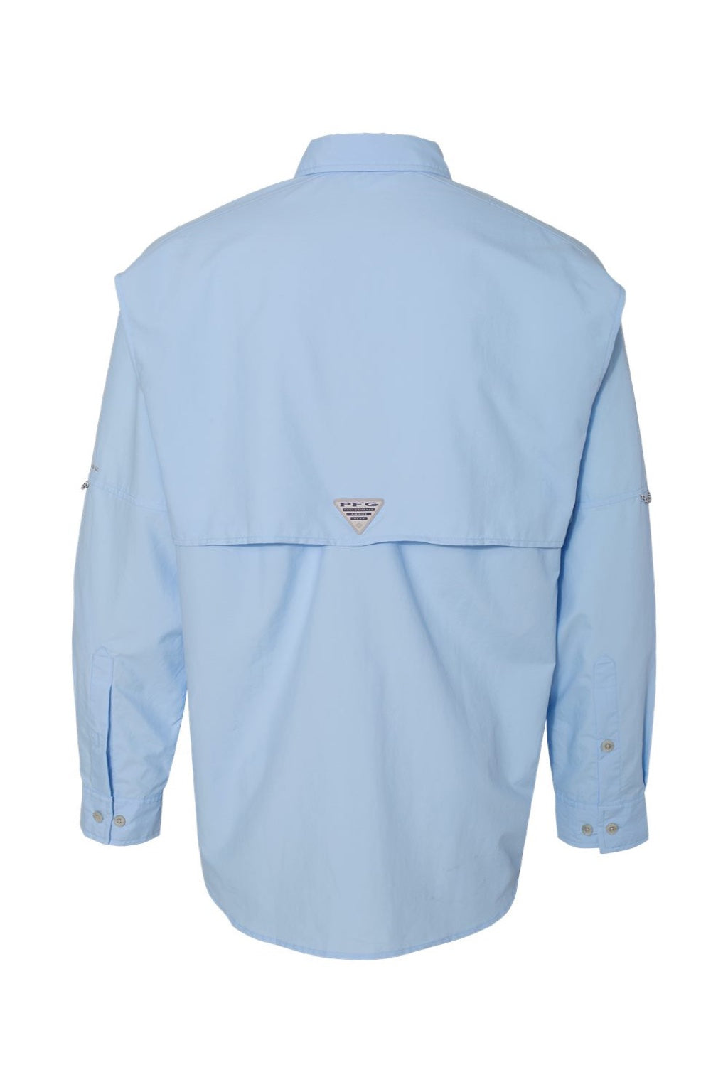 Columbia 212463 Mens PFG Bahama II Long Sleeve Button Down Shirt w/ Double Pockets Sail Blue Flat Back