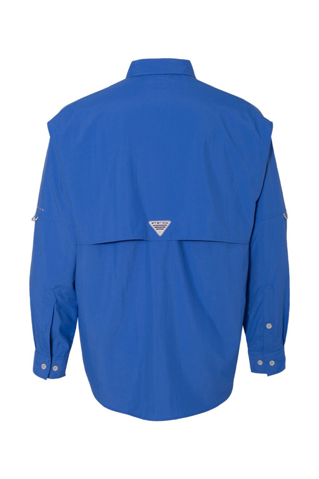 Columbia 212463 Mens PFG Bahama II Long Sleeve Button Down Shirt w/ Double Pockets Vivid Blue Flat Back