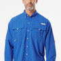 Columbia Mens PFG Bahama II UPF 50+ Long Sleeve Button Down Shirt w/ Double Pockets - Vivid Blue - Coming Soon