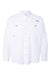 Columbia 212463 Mens PFG Bahama II Long Sleeve Button Down Shirt w/ Double Pockets White Flat Front