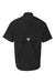 Columbia 212464 Mens PFG Bahama II Short Sleeve Button Down Shirt w/ Double Pockets Black Flat Back