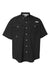 Columbia 212464 Mens PFG Bahama II Short Sleeve Button Down Shirt w/ Double Pockets Black Flat Front