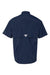Columbia 212464 Mens PFG Bahama II Short Sleeve Button Down Shirt w/ Double Pockets Collegiate Navy Blue Flat Back