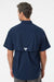 Columbia 212464 Mens PFG Bahama II Short Sleeve Button Down Shirt w/ Double Pockets Collegiate Navy Blue Model Back