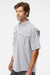 Columbia 212464 Mens PFG Bahama II Short Sleeve Button Down Shirt w/ Double Pockets Cool Grey Model Side