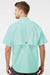 Columbia 212464 Mens PFG Bahama II Short Sleeve Button Down Shirt w/ Double Pockets Gulf Stream Green Model Back