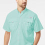 Columbia Mens PFG Bahama II UPF 50+ Short Sleeve Button Down Shirt w/ Double Pockets - Gulf Stream Green - Coming Soon