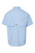 Columbia 212464 Mens PFG Bahama II Short Sleeve Button Down Shirt w/ Double Pockets Sail Blue Flat Back