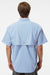 Columbia 212464 Mens PFG Bahama II Short Sleeve Button Down Shirt w/ Double Pockets Sail Blue Model Back