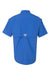 Columbia 212464 Mens PFG Bahama II Short Sleeve Button Down Shirt w/ Double Pockets Vivid Blue Flat Back