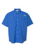Columbia 212464 Mens PFG Bahama II Short Sleeve Button Down Shirt w/ Double Pockets Vivid Blue Flat Front