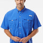 Columbia Mens PFG Bahama II UPF 50+ Short Sleeve Button Down Shirt w/ Double Pockets - Vivid Blue - Coming Soon