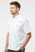 Columbia 212464 Mens PFG Bahama II Short Sleeve Button Down Shirt w/ Double Pockets White Model Side