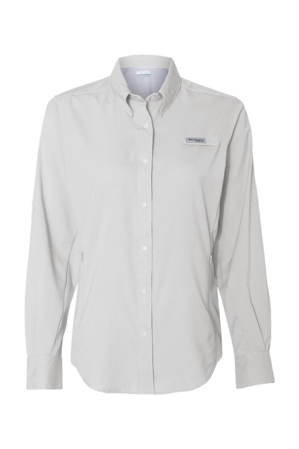 Columbia 212465 Womens PFG Tamiami II Long Sleeve Button Down Shirt Cool Grey Flat Front